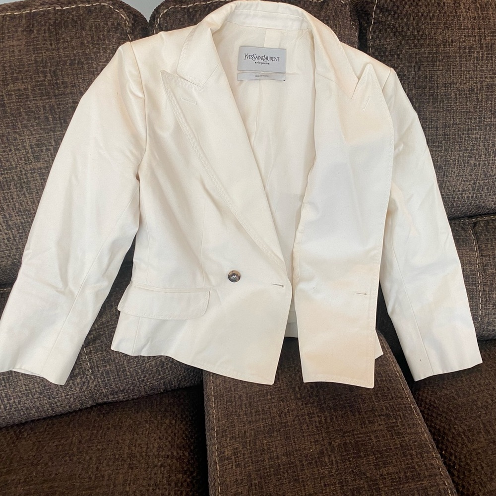 White YSL blazer